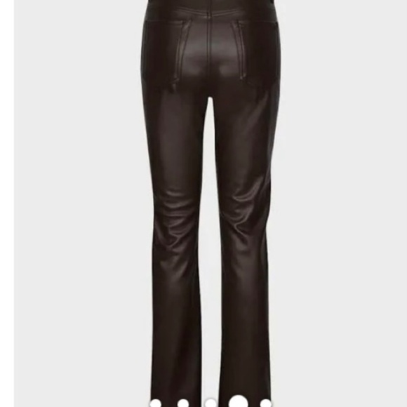 Women’s 7 For All Mankind Faux Leather Black Straight Leg Pants Size Small NWT - Picture 2 of 4